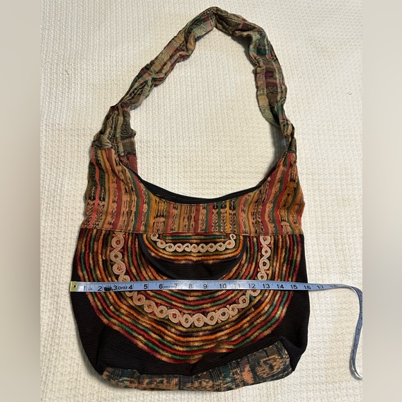 VINTAGE EMBROIDERED BOHO HIPPIE CROSSBODY BAG - Picture 1 of 7